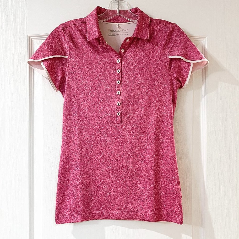Nike Golf Short Sleeve Polo Magenta & White Size XS